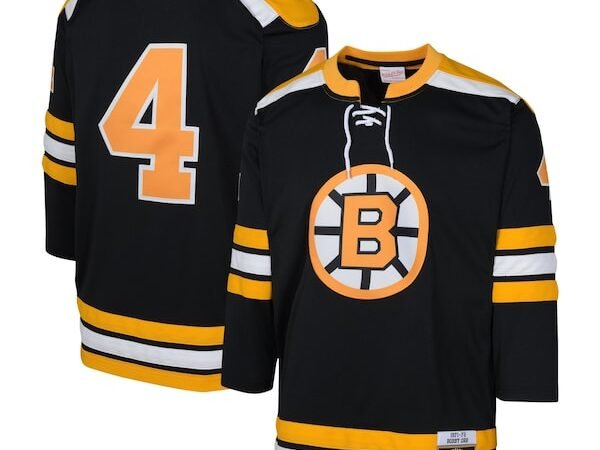 Bobby Orr Boston Bruins Youth 1971 Blue Line Player Jersey - Black
