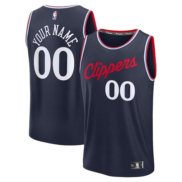 LA Clippers Youth Fast Break Custom Replica Jersey - Navy - Icon Edition/White/Red