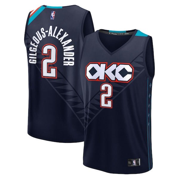 Shai Gilgeous-Alexander Oklahoma City Thunder Youth 2025/26 City Edition Fast Break Jersey - Navy