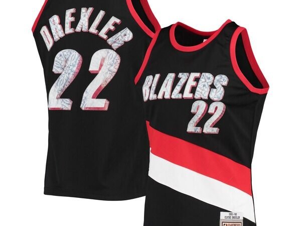 Clyde Drexler Portland Trail Blazers 1991/92 Hardwood Classics NBA 75th Anniversary Diamond Swingman Jersey - Black
