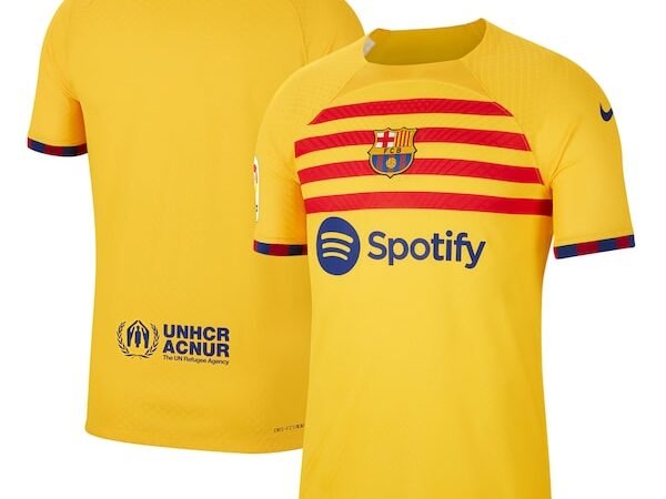 Barcelona Nike 2022/23 Fourth Vapor Match Authentic Jersey - Yellow