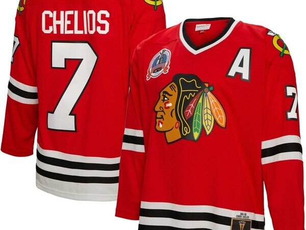 Chris Chelios Chicago Blackhawks Alternate Captain Patch 1991/92 Blue Line Player Jersey - Red