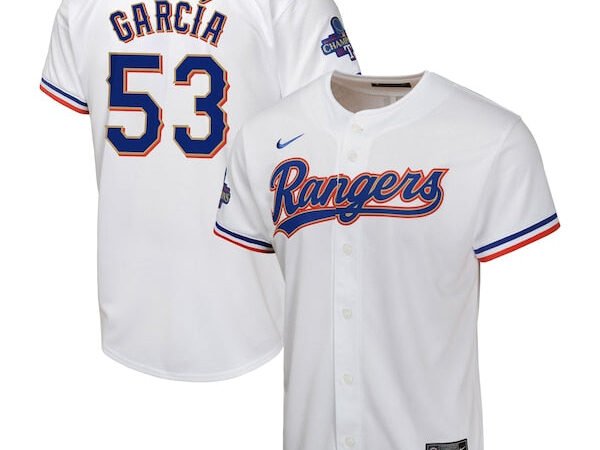 Adolis Garcia Texas Rangers Nike Youth 2024 Gold Collection Limited Player Jersey – White