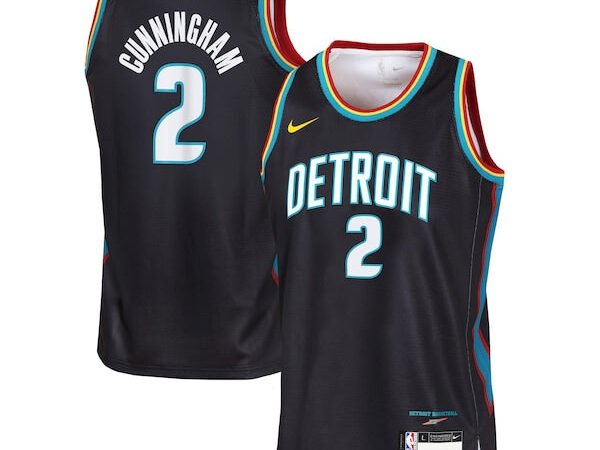 Cade Cunningham Detroit Pistons Nike Youth 2025/26 City Edition Swingman Jersey - Black