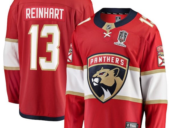 Sam Reinhart Florida Panthers 2025 Stanley Cup Champions Breakaway Jersey - Red