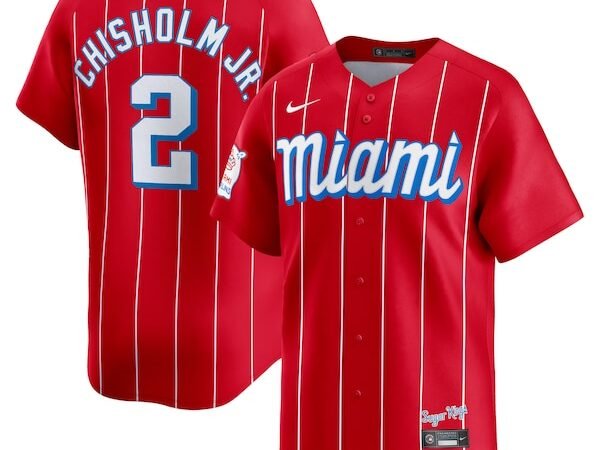 Jazz Chisholm Jr. Miami Marlins Nike City Connect Limited Player Jersey - Red