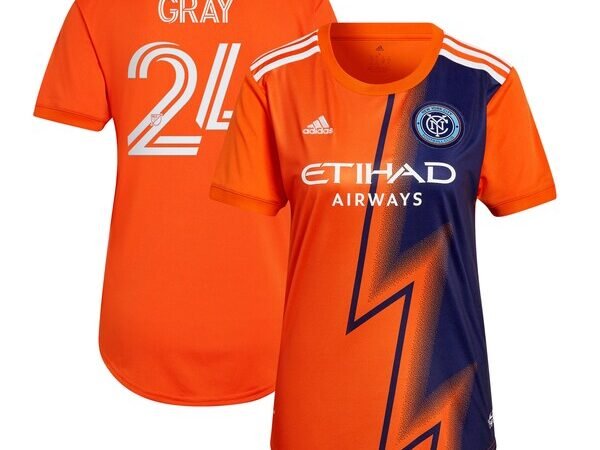 Tayvon Gray New York City FC adidas Women's 2022 The Volt Kit Replica Player Jersey - Orange