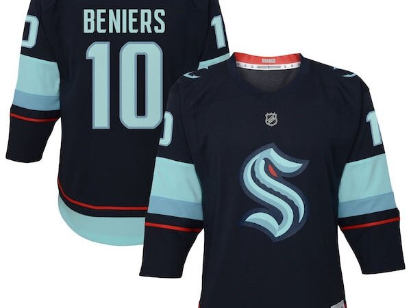 Matty Beniers Seattle Kraken Youth Alternate Replica Player Jersey - Navy
