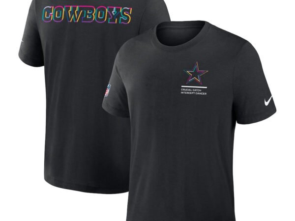 Dallas Cowboys Nike 2025 NFL Crucial Catch Tri-Blend Dri-FIT T-Shirt - Black