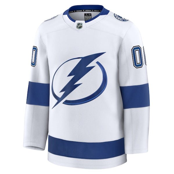 Tampa Bay Lightning Away Premium Custom Jersey - White/Black/Blue