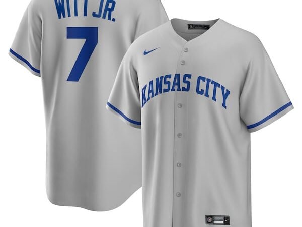 Bobby Witt Jr. Kansas City Royals Nike Road Replica Jersey - Gray/Rush Blue/White
