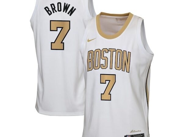 Jaylen Brown Boston Celtics Nike Youth 2025/26 City Edition Swingman Jersey - White