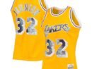 Magic Johnson Los Angeles Lakers 1984/85 Hardwood Classics NBA 75th Anniversary Diamond Swingman Jersey - Gold