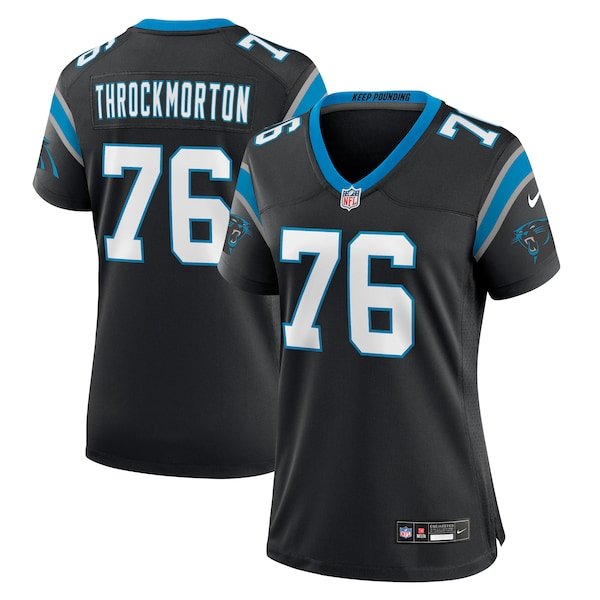 Calvin Throckmorton Carolina Panthers Nike Women's Team Game Jersey - Black