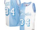 Shaquille O'Neal Los Angeles Lakers Hardwood Classics 1996/97 Split Swingman Jersey - Powder Blue/White
