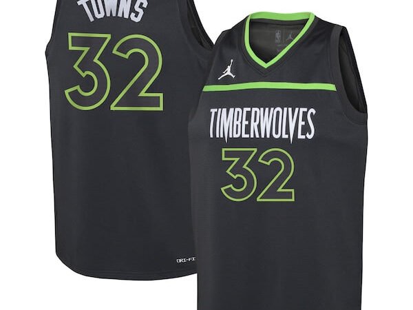 Karl-Anthony Towns Minnesota Timberwolves Jordan Brand Youth Swingman Jersey - Statement Edition - Black