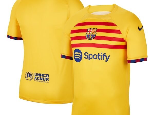 Barcelona Nike 2022/23 Fourth Breathe Stadium Replica Jersey - Yellow