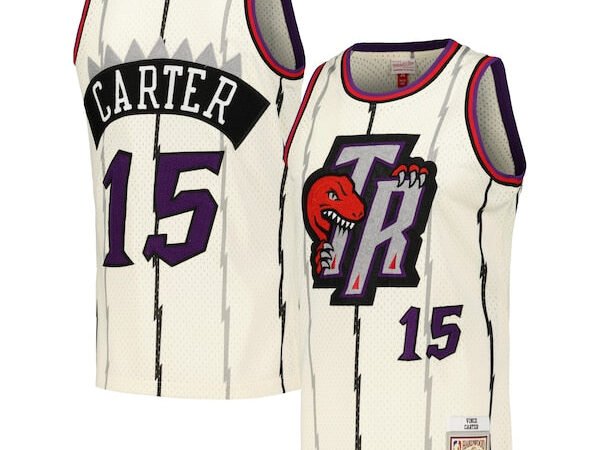 Vince Carter Toronto Raptors Chainstitch Swingman Jersey - Cream
