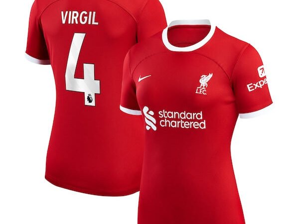 Virgil Van Dijk Liverpool Nike Women's 2023/24 Home Replica Player Jersey - Red/White