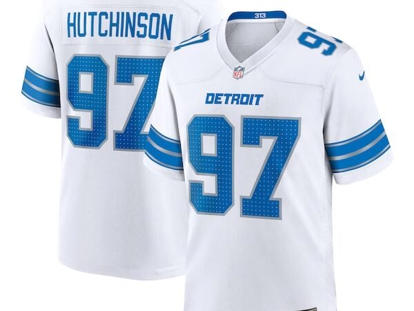 Aidan Hutchinson Detroit Lions Nike Game Jersey - White/Black/Blue