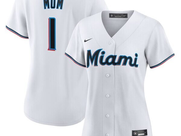 Miami Marlins Nike Women's #1 Mom Home Replica Jersey - White