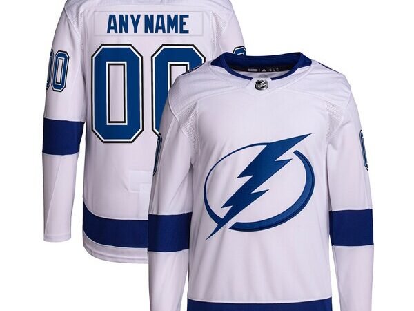 Tampa Bay Lightning adidas  Away  Primegreen Authentic Custom Jersey - White