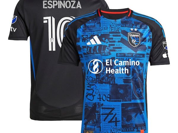 Cristian Espinoza San Jose Earthquakes adidas 2025 Headliner Authentic Player Jersey - Black