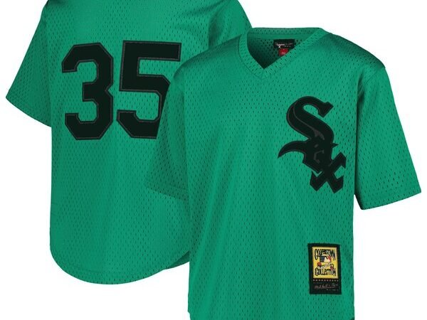 Frank Thomas Chicago White Sox Youth Cooperstown Collection Mesh Batting Practice Jersey - Green