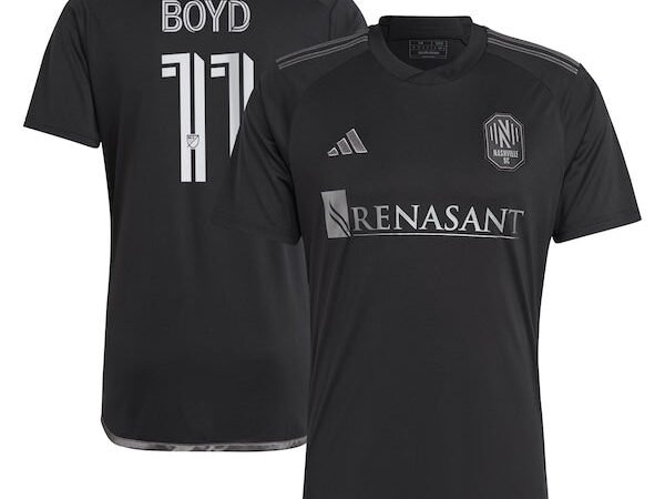 Tyler Boyd Nashville SC adidas 2024 Man In Black Kit Replica Player Jersey - Black/Yellow