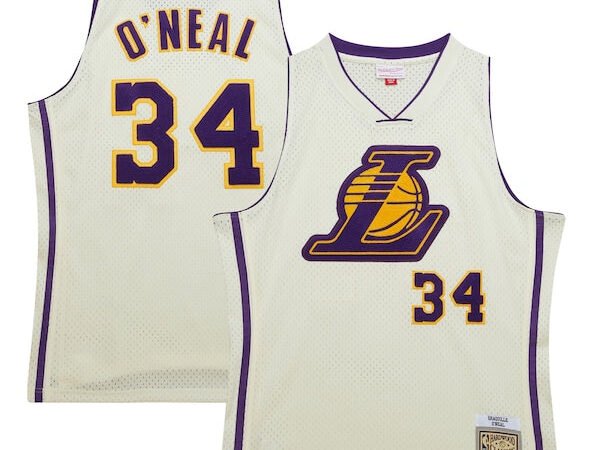 Shaquille O'Neal Los Angeles Lakers  Chainstitch Swingman Jersey - Cream