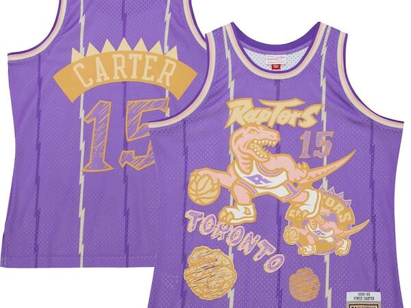 Vince Carter Toronto Raptors 1998/99 Swingman Sidewalk Sketch Jersey - Purple