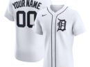 Detroit Tigers Nike Home Elite Sponsor Patch Custom Jersey - White