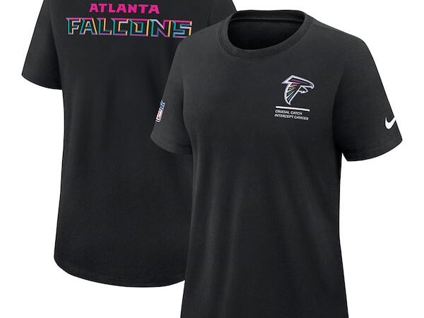 Atlanta Falcons Nike Women's 2025 NFL Crucial Catch Tri-Blend Dri-FIT T-Shirt - Black