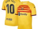 Ansu Fati Barcelona Nike Youth 2022/23 Fourth Breathe Stadium Replica Player Jersey - Yellow