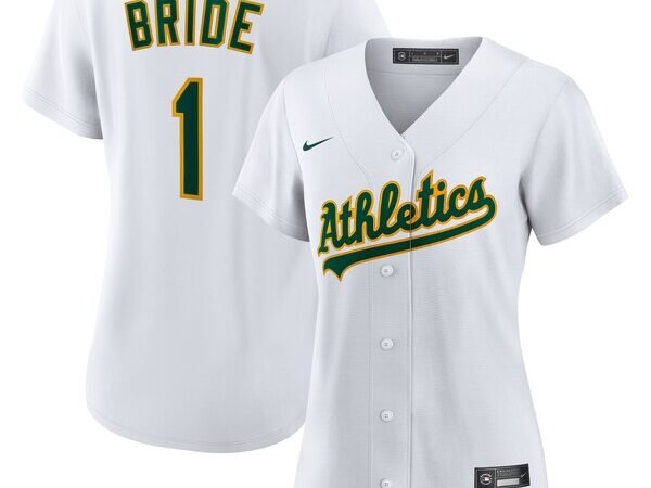 Athletics Nike Women's #1 Bride Home Replica Jersey - White