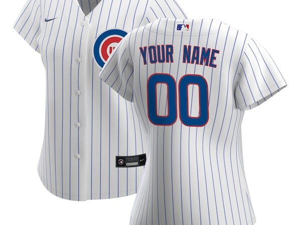 Chicago Cubs Nike Women's Home Replica Custom Jersey - White