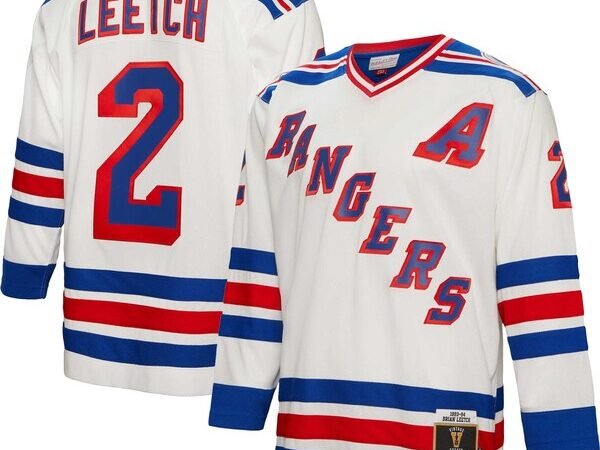 Brian Leetch New York Rangers Alternate Captain Patch 1993/94 Blue Line Player Jersey - White