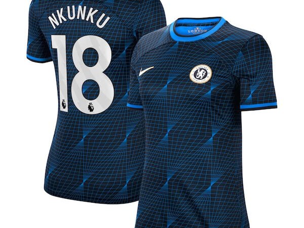 Christopher Nkunku Chelsea Nike Women's 2023/24 Away Stadium Replica Player Jersey - Navy/Blue