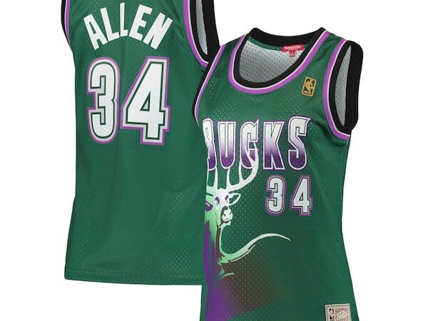 Ray Allen Milwaukee Bucks Women's 1996/97 Hardwood Classics Swingman Jersey - Green