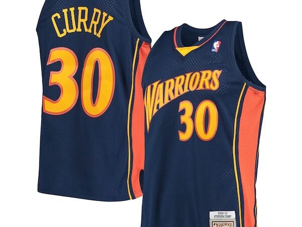 Stephen Curry Golden State Warriors Hardwood Classics Swingman Jersey - Navy/White