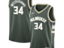 Giannis Antetokounmpo Milwaukee Bucks Nike Youth Swingman Jersey - Icon Edition - Hunter Green