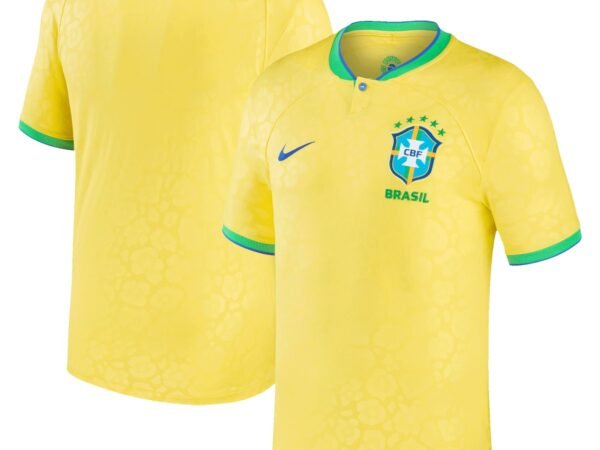Brazil National Team Nike Youth 2022/23 Home Authentic Blank Jersey - Yellow