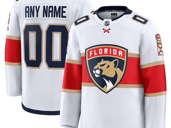 Florida Panthers  Away Premium Custom Jersey - White/Red