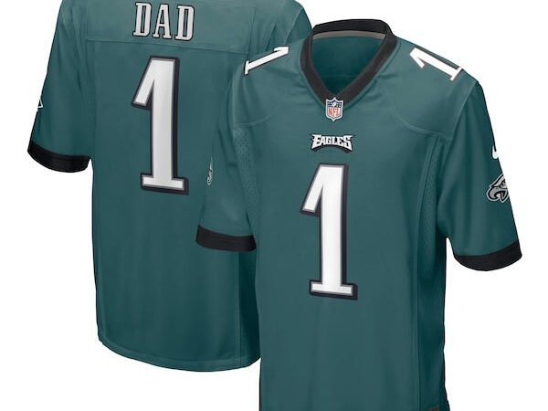 Number 1 Dad Philadelphia Eagles Nike Game Jersey - Midnight Green