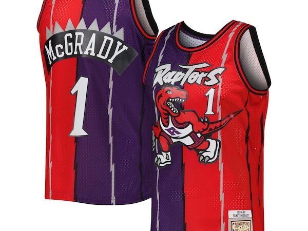 Tracy McGrady Toronto Raptors Hardwood Classics 1998/99 Split Swingman Jersey - Purple/Red