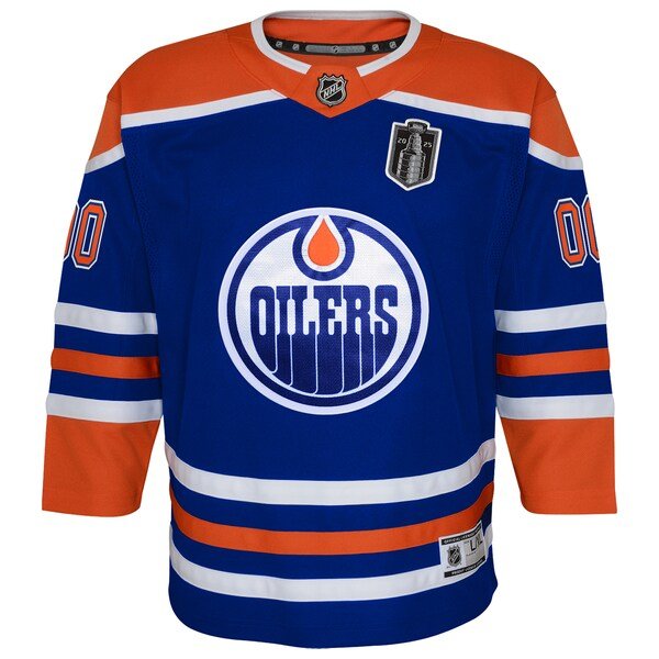 Edmonton Oilers Youth 2025 Stanley Cup Final Home Premier Custom Jersey - Royal