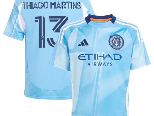 Thiago Martins New York City FC adidas Youth 2025 The Excelsior Kit Replica Player Jersey - Light Blue