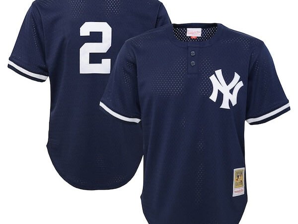 Derek Jeter New York Yankees Toddler Cooperstown Collection Mesh Batting Practice Jersey - Navy