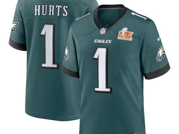 Jalen Hurts Philadelphia Eagles Nike Super Bowl LIX Game Player Jersey - Midnight Green