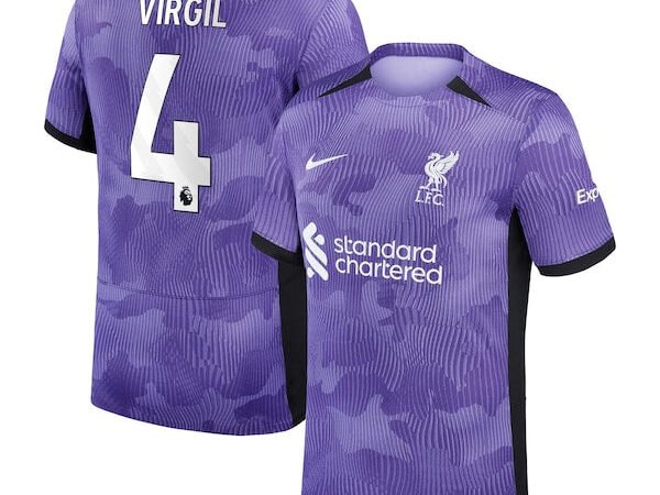 Virgil van Dijk Liverpool Nike Youth 2023/24 Third Stadium Replica Player Jersey - Purple